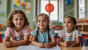 Curious Kids in Classroom Setting