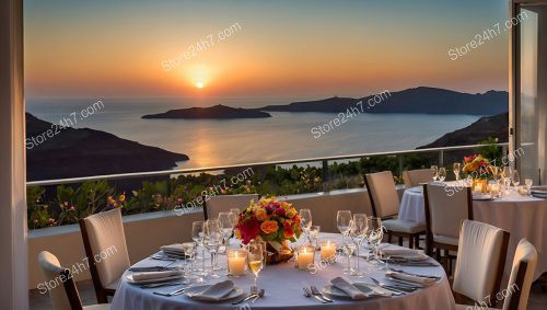 Seaside Sunset Elegant Dining Setup