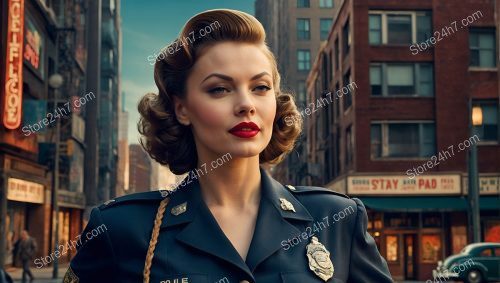 Vintage Vogue Police Pin-Up Portrait