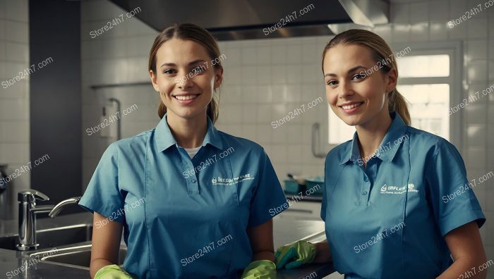 Friendly Professional Cleaning Team Smiles
