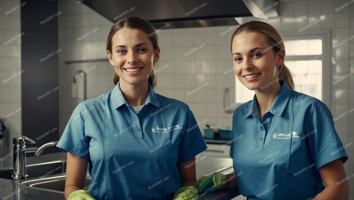 Friendly Professional Cleaning Team Smiles