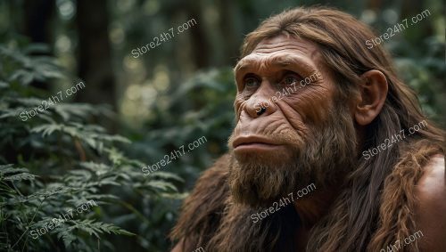 Neanderthal Deep in Forest Contemplation