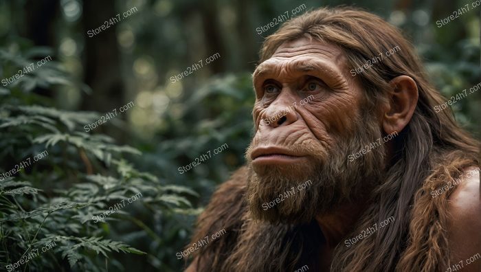 Neanderthal Deep in Forest Contemplation