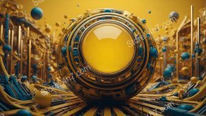 Golden Circuitry Orb Network Nexus
