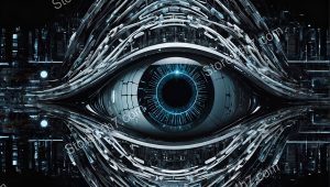 Cybernetic Vortex Eye Abstract Reality
