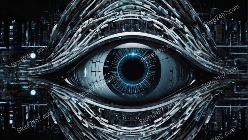 Cybernetic Vortex Eye Abstract Reality