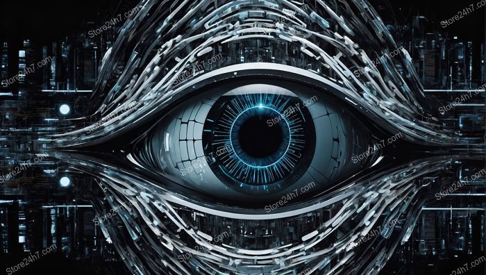 Cybernetic Vortex Eye Abstract Reality