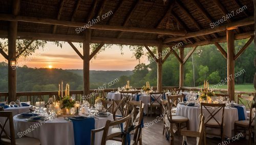 Rustic Hilltop Sunset Dining View