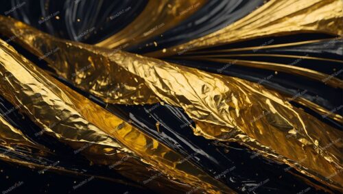 Golden Swirls in Abstract Darkness