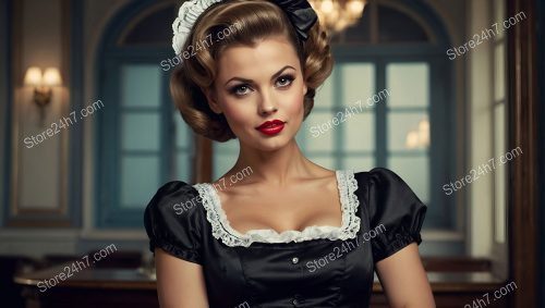 Classic Pin-Up Maid Elegance Portrait