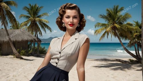 Vintage Beach Beauty: 1940s Pin-Up Style