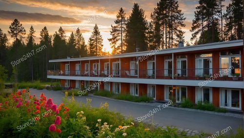 Forest-Enclosed Finnish Motel Sunset