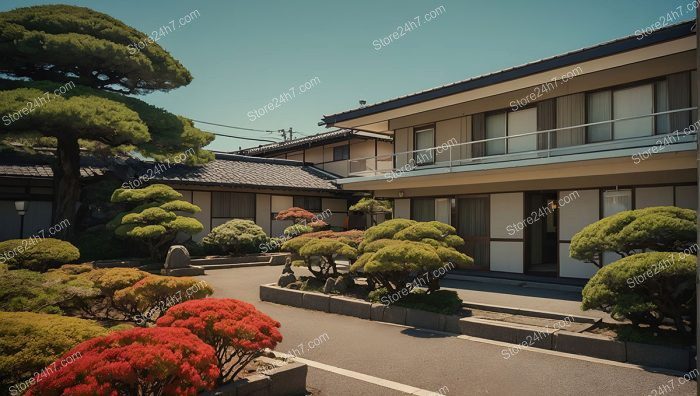 Japanese Hotel with Traditional Garden
