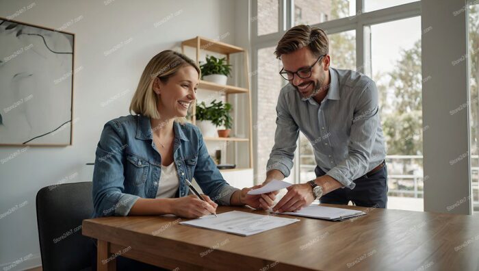 Friendly Real Estate Contract Signing