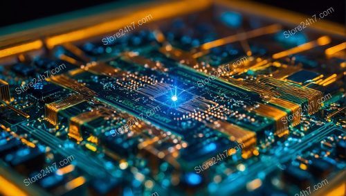 AI Microchip Electronic Glow Intricacy