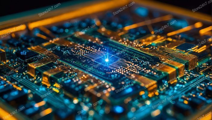 AI Microchip Electronic Glow Intricacy