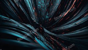 Ethereal Stratum: Red Streaks Abyssal Swirl