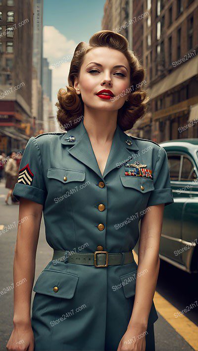 Forties Pin-Up Style in Army Attire