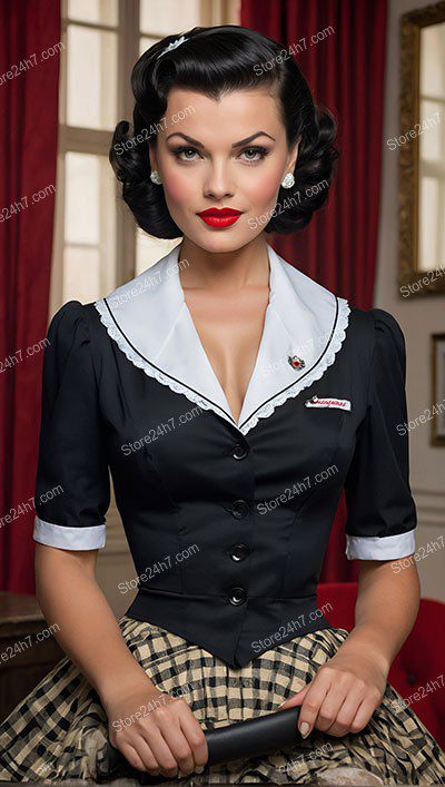 Vintage Pin-Up Style Maid Portrait