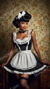 Vintage Pin-Up Style Maid Portrait