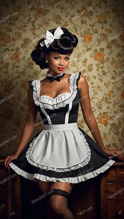 Vintage Pin-Up Style Maid Portrait