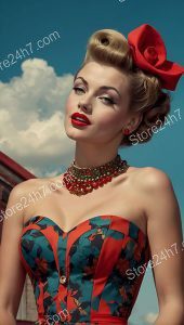 Sky Blue Floral Pin-Up Perfection