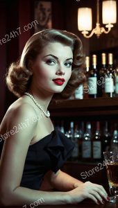 Vintage Pin-Up Bar Scene Beauty