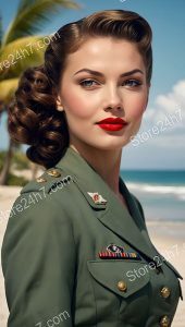 Beachfront Salute: Post-War Military Pin-Up