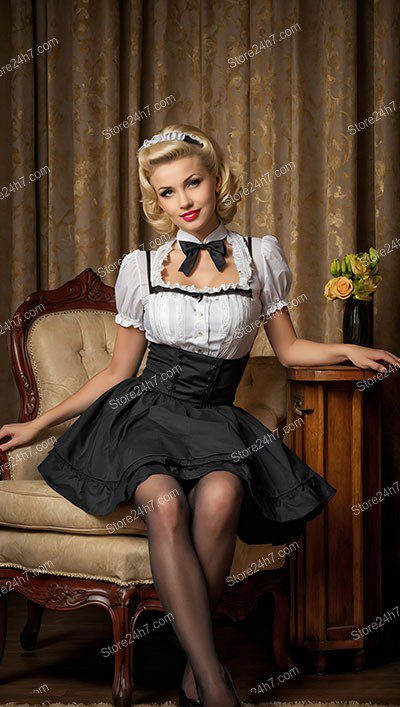 Classic Pin-Up Maid Glamour Shot