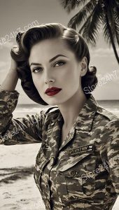 Sultry Sergeant: Military Chic Pin-Up Glamour