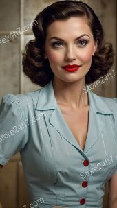 Vintage 30's Pin-Up Nurse Flaunts Graceful Charm