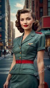 Classic 1940s Pin-Up Army Elegance