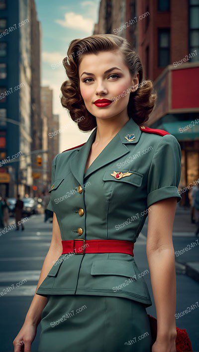 Classic 1940s Pin-Up Army Elegance