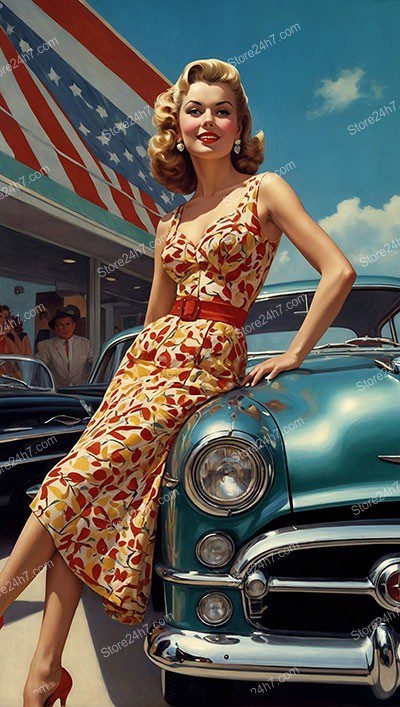 1950s Pin-Up Car Style Americana