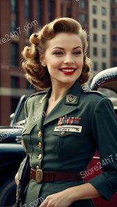 Glamorous 1940s Army Pin-Up Military Attire