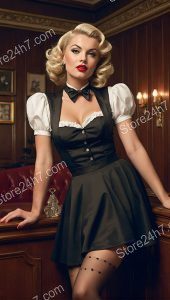 Glamorous 1940s Pin-Up Housemaid