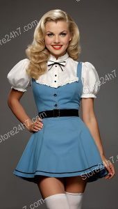 Vintage Blue Dress Pin-Up Charm