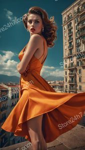 Sunlit Urban Pin-Up Elegance