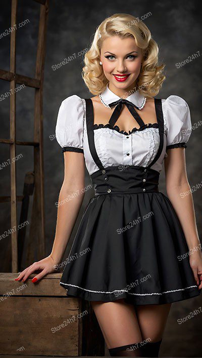 Retro Pin-Up Maid Elegance Portrait
