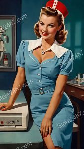 50's Pin-Up Nurse Portrays Vintage Charm
