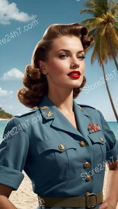 Vintage Chic: Military Pin-Up Beachside Glamour