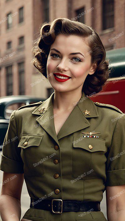 Timeless Military Elegance: Post-War Pin-Up