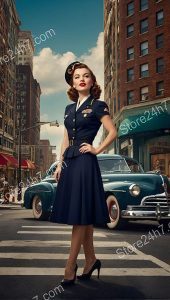 1940s Army Pin-Up with Vintage Charm