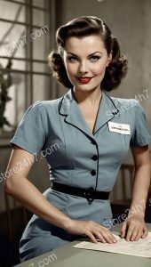 1940s Pin-Up Nurse with Classic Elegance