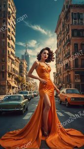 Urban Sunset Pin-Up Splendor