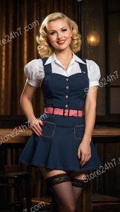 Classic Pin-Up Waitress Elegance