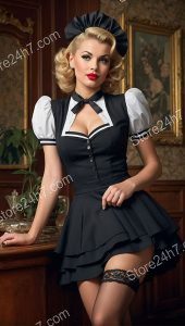 Retro Maid Cosplay: Pin-Up Elegance