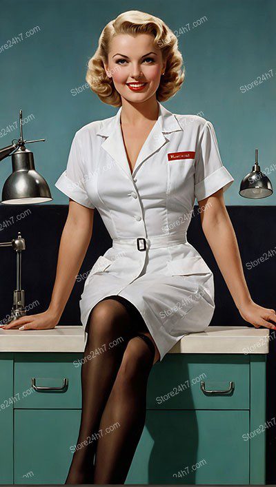 30's Pin-Up Nurse Radiates Classic Beauty