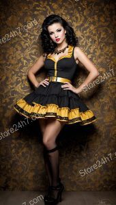 Golden Accentuated Pin-Up Elegance