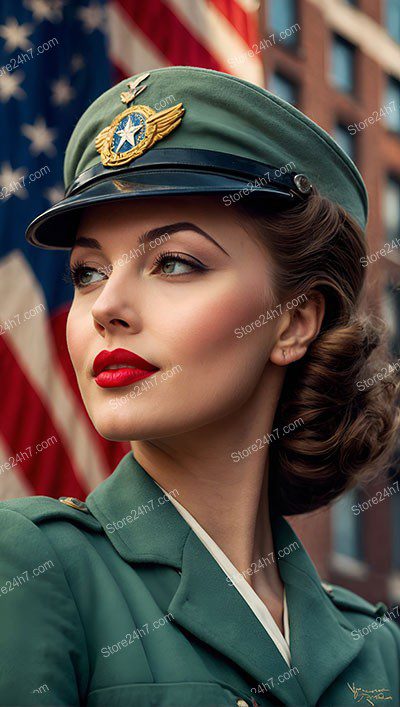 Patriotic Gaze: Post-War Army Pin-Up Elegance